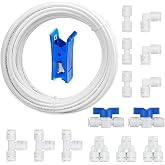 HUAZIZ Refrigerator Water Supply Pipe 10 Meter Fridge Water Supply Tube with Euro Style Double Fridge Connector Accessory Kit