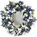Produktbild 42 cm Künstliche Blau & Cremefarben/Elfenbeinfarben Rose Kranz für in oder im Freien – Home Grave Hochzeit