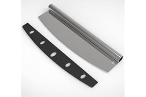 LifHap Pizza Cutter Stainless Steel Rocker Slicer - 35CM Sharp Knife with Blade Cover, Dishwasher Safe Premium Pizza Oven Accessories