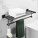 fgdsa Negro Mate Plegable Percha De Baño Barra De Toalla ...