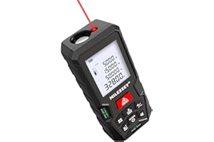 Dalmierz laserowy, MiLESEEY 100m Laser Meter z 2 poziomami pęcherzyków, dokładność±2mm, podświetlany ekran LCD i tryb Pitagoras, mierzy odległość, powierzchnię i objętość (D5T-100M)
