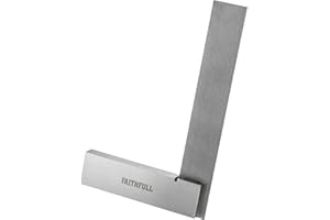 Squadra da falegname Faithfull Engineers in acciaio da 100 mm (4 pollici) - Lama in acciaio temprato e rettificata di precisione, strumento di marcatura, misurazione e tracciamento preciso per la lavorazione di metalli e legno