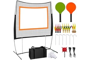 KIRJAUDU Filet Badminton Extérieur & Intérieur, Set Pickleball 5 en 1 avec Raquette Badminton, Filet de Badminton Polyvalent pour Jardin, Plage, Jeux en Famille