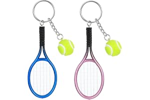 FdcLixuvol Tennis nyckelring, 2 st söta tennistillbehör färgglada mini sport festdekorationer fashionabla smycken boll nyckelring väska berlock för sportälskare lag, kvinnor, män (blå