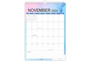 EARNING POWER Calendrier mural 2024-2025 - 18 mois de janvier 2024 à juin 2025 - Calendrier mensuel pour la maison et le bureau - Multicolore