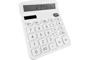 Newaner Taschenrechner, Tischrechner mit 12-Stelligem Großem LCD-Display, Mini Taschenrechner Standard Funktion für Büro, Zuhause und Schule, Tischtaschenrechner mit Großem Tasten, Weiß