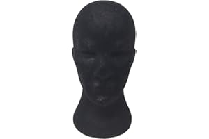R&F SRLS 1 pz Espositore TESTA UOMO NERA POLISTIROLO cappello parrucca casco