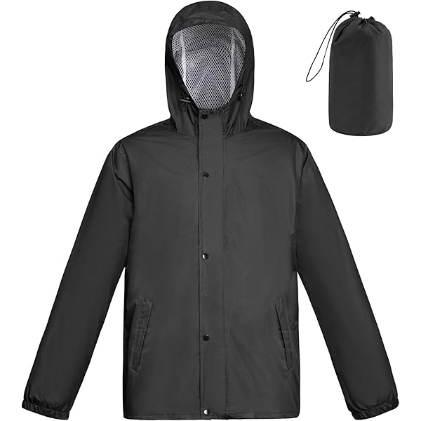 COOFANDY Regenjas voor heren met capuchon, waterdicht, licht, actieve
