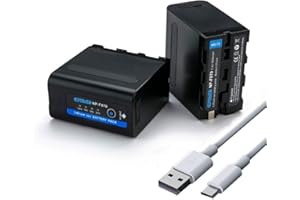 Oyomba 2 X 7800mAh NP-F970 Bateria para Sony NP-F980 NP-F750 NP-F960 NP-F950 Compatibles con Sony DCR-VX2100, DSR-PD150, FDR-AX1, HDR-FX1, HDR-FX7, HDR- FX1000, Puerto de Salida USB