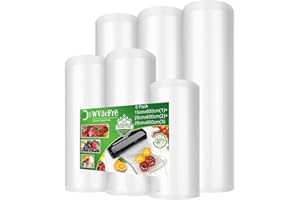 WVacFre 6Rotoli 15x600cm(1) e20X600cm(2) e28X600cm(3) Buste Rotoli Sottovuoto Alimenti,Sacchetti Sottovuoto per Alimenti,Sacchi Sottovuoto Alimenti senza BPA
