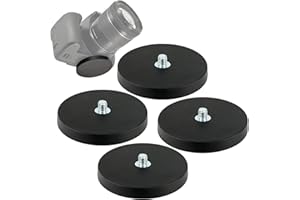 MAGNET-KAUF Imán de neodimio engomado – Soporte magnético con rosca de 1/4 pulgadas – Soporte de cámara para cámara de acción DSLR GoPro o lámparas de estudio (66 mm – 22 kg, 4 unidades)