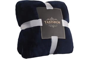 TASTHROW Coperta Vellutata in Pile, Morbida Coperta Plaid Divano Coperta Per Letto in Microfibra per Divano, Letto, Viaggi (Marina, 130x180cm)