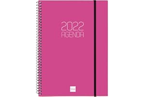 Finocam - Agenda 2022 Semana Vista Vertical, de Enero 2022 a Diciembre 2022 (12 meses) E10-155x212 mm Espiral Opaque Rosa Catalán