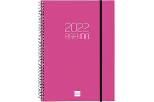 Finocam - Agenda 2022 Semana Vista Vertical, de Enero 2022 a Diciembre 2022 (12 meses) E10-155x212 mm Espiral Opaque Rosa Catalán