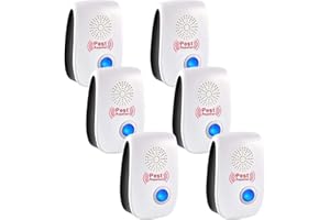 RUTIDA 6 Pack Ultrason Souris et Rats,Répulsif Ultrason Anti-Rongeurs Insectes & Intérieur Répulsif Électronique, Moustiques, Cafards, Fourmis, Araignées