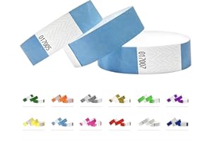 QUBIBAND Braccialetti identificativi 19 mm, 1000 pezzi, braccialetti eventi (Sky Blue, 1000 Pack)
