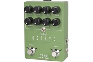 FLAMMA Octave - Pedale per chitarra, FS23, con modulazione, riverbero e attacco lento per chitarra elettrica, True Bypass