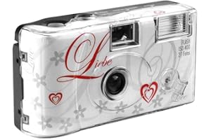 INCONNU Liebe Love - Fotocamera monouso per matrimonio, 27 posti e flash