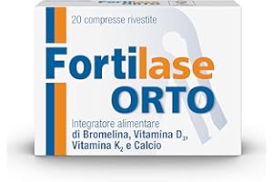 Fortilase Orto, 20 Compresse, Integratore Alimentare di Bromelina, Vitamina D3, Vitamina K2 e Calcio, Supporta il Sistema Osseo e Articolare