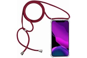 2ndSpring Funda con Cuerda Compatible con Xiaomi Mi 10 Lite 5G,Colgante Collar Correa de Cuello Cadena Cordón,Rojo