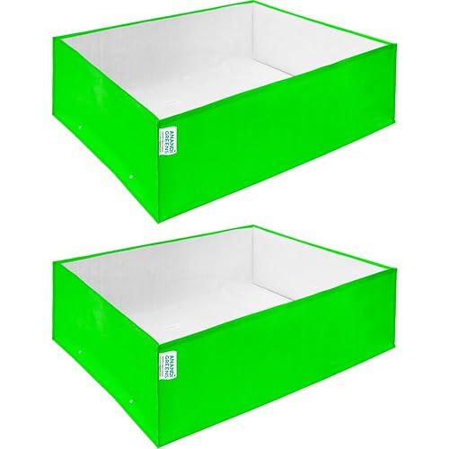 Anandi Green\'s Premium HDPE UV Protected 260 GSM Square Shaped Green Colour Plants Grow Bags Suitable for Terrace and Vegetable Gardening (Pack of 2, 24X18X9 INCH)