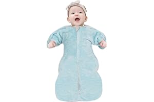 ZIGJOY Shark-Fin Transition Swaddle - 2.5 Tog Fleece Swaddle Blanket Baby Sleeping Bag with 2- Way Zipper for Winter