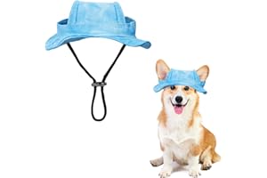 OTKARXUS Cappello da sole per cani, 1 cappello da pescatore regolabile per cani da principessa, con fori per le orecchie, visiera rotonda per cani, pescatori, cuccioli, cani di piccola taglia, gatto, sport