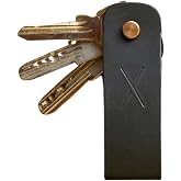 Minimal X Design Deri Anahtarlık - Hakiki Deri Kılıf, Koruyucu, &Ccedil;izilmeye Karşı, D&ouml;nebilen, Kaliteli, Hediyelik, Organizer (S