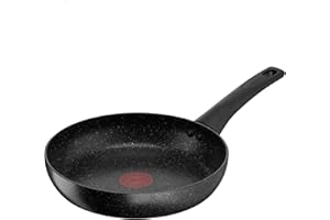 Tefal Titanium Stone Frying Pan 20 cm, High-Performance Non-Stick Durable Coating, Metal Safe, All Hobs Including Induction, Thermo-Signal, Black, E1050245
