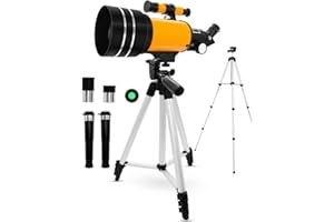 Telescopes for Adults Astronomy & Kids & Beginners,UYOTBKEUB 70mm Astronomical Refractor Telescope with Adjustable Tripod & & Finder Scope for Sky Star Gazing