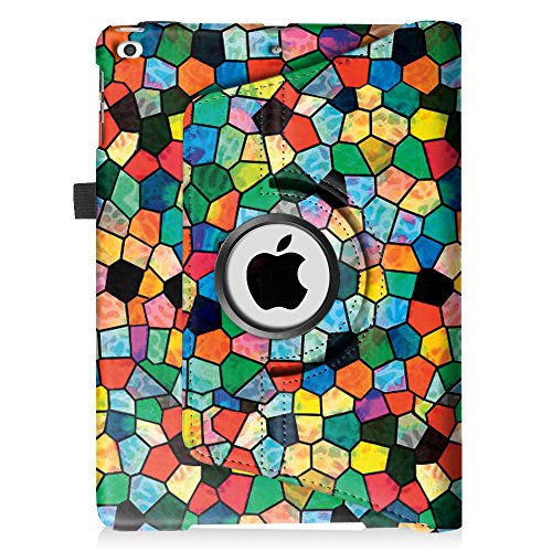 Fintie iPad 9.7 Zoll 2017 / iPad Air Hülle – 360 Grad Rotierend Stand Smart Cover Case Schutzhülle Tasche mit Auto Schlaf / Wach Funktion für Apple iPad 2017 Neue Modell / iPad Air 2013 Modell (Nicht geeignet für iPad Air 2), Mosaic - 9