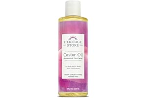 HERITAGE STORE Palma Christi Castor Oil | Hair & Skin Moisturizer, Eyebrow Thickener | Cold Pressed, Hexane & Fragrance Free | 8 oz