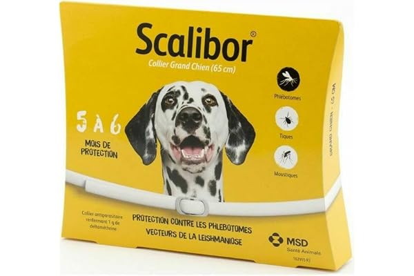 SCALIBOR Collier antiparasitaire - 65 cm - pour Grand Chien