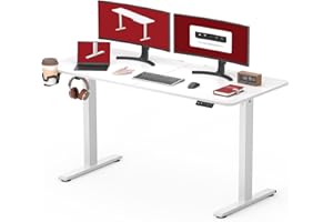 ‎SANODESK SANODESK Höhenverstellbarer Schreibtisch 140 x 60 cm Schreibtisch Höhenverstellbar Elektrisch Ergonomischer Steh-Sitz Tisch Computertisch für Heimbüro Homeoffice(weiß)