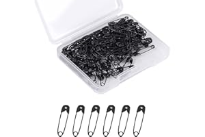 KINBOM 120 Pcs 19mm Mini Metal Safety Pins for Art, Craft, Sewing & Jewelry Making (Black)