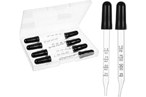 APAUSVCM 8 Stück Glaspipette 1ml,Tropfer Glas,Silikon Liquid Dropper,Glass Pipette Dropper,Glastropfer mit Messungen,Pipettentropfer mit Gummikopf,Transparente Pipette,Tropfpipette,für Malerei Kunst Labor