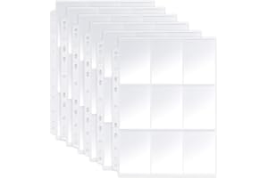 Koogel Trading Card Sleeves, Pack of 60 540 Pockets Card Sleeves Single-sided Card Sleeves Transparent 11 Holes Empty Portfolio Folder for Collecting Sports Cards and Playing Cards