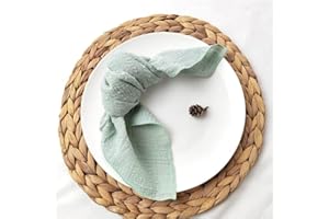 HOTGREENPEPPER 20 Stück Servietten Baumwollgaze 41 cm Serviette Musselin Geschirrtücher Abendessen Retro Seihtuch Hochzeit Rustikale Tischdekoration 16 Zoll