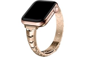 Fullmosa Paski do Apple Watch ze stali nierdzewnej, pasują Apple Watch 38m 40mm 41mm 42mm 44 mm 45mm, dla kobiet, cienki pasek wąż do iWatch SE/SE2 Series 8/7/6/5/4/3/2/1