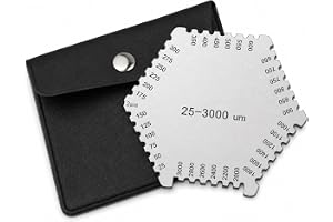 Uadme Våtfilmskam rostfritt stål, 25–3 000 µm hexagon hög precision våtfilm tjocklek mätare gage, våtfilmsmätare med svart hö