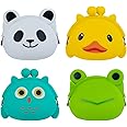 MAKINGTEC 4 Pack Cartoon Animal Silicone Coin Wallets, Purse Headset Bag for School Prize Gifts Goodie Bag Filler, Coin Purse Waterproof Toiletry Pouch Classroom Prize Novelty Toy