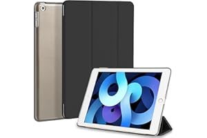 4UBonLife Coque pour iPad 6ème/5ème génération 9,7 Pouces 2017/2018, Étui de Protection Léger Coque Arrière en PC Rigide Translucide Givré pour Apple iPad 6/5 Gen, Noir