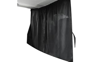 JUTTAUTO Car Divider Privacy Curtain, 190 * 120cm Large Auto Sun Shade Cover Black Front Rear Seat Divider Curtain Side Window Sun Shade Cover for T5, T6 Camper Van Motorhome Camping