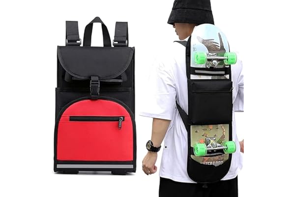 Sac à dos de planche à roulettes régulier, sac à roulettes avec bandoulière réglable, pliable, sac à dos de voyage