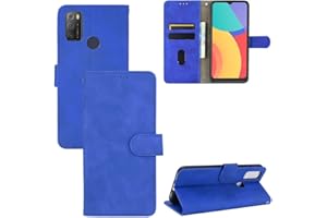 SENZA MARCHIO CUSTODIA Compatibile con ALCATEL 1S (2021) 3L (2021) 6025D 6025 cover STAND flip libro MAGNETICA GEL matte SILICONE TPU eco pelle protezione ANTIURTO antigraffio PORTAFOGLIO porta carte blu