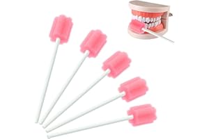 ELEVAPULSE 100 Stück Mundpflegestäbchen, Mundhygiene, Mundpflegestäbchen Wattestäbchen, Geschmack Neutral, einzeln hygienisch verpackt zur Mundhygiene (rosa)