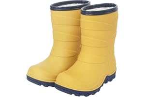 FUNCOO PLUS Kids Lined Wellies, Girls Boys Winter Warm Fleece Rain Boots Children Snow Boots Wellington Boots Size 9-3 UK Child