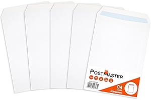 Postmaster C4 Envelopes Peel & Seal for A4 Sheets 100GSM White Paper - 25 Pack