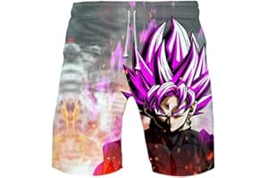 WANHONGYUE Anime Dragon Ball Z Goku Shorts de Playa Hombre 3D Imprimir Pantalones Corto Beach Board Shorts