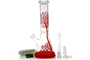 bongbongbong Glass Bong, Green, 14.5mm, 30cm, 500g, Recycling, Tornado Filter, Ice Placement Design, Easy to Clean, 2 Count